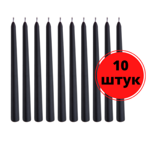 Свеча античная черная 10 штук